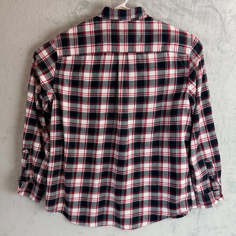 Chaps Performance Mens Button Down Shirt XXL Red Black White Plaid Flannel - Picture 4 of 13